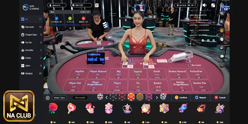 Live casino Na99 - Sân chơi cá cược casino trực tuyến đỉnh cao Những tính năng trong sảnh live casino Na99
